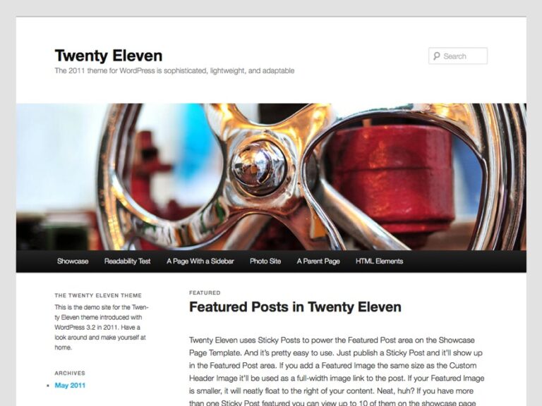 twenty eleven theme free download 768x576